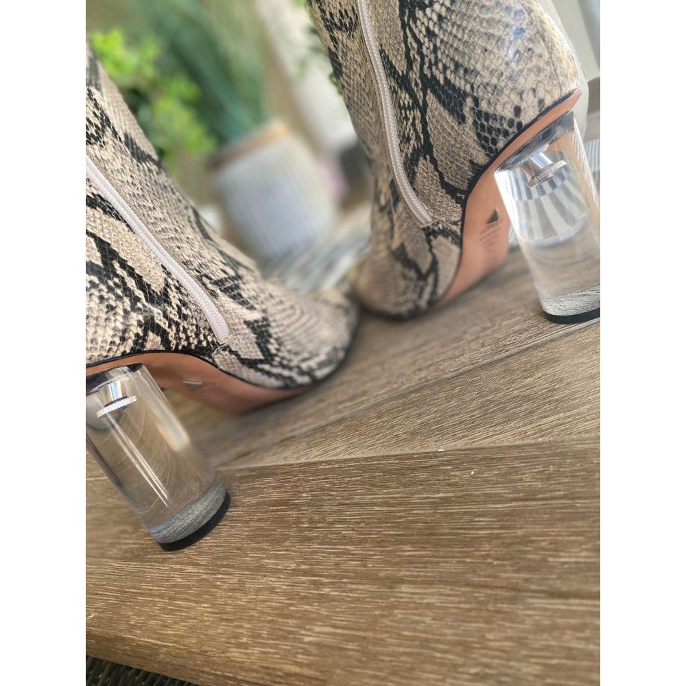 SCHUTZ Pally Snake Print Clear Heel Booties NWOB 8 - Picture 12 of 13
